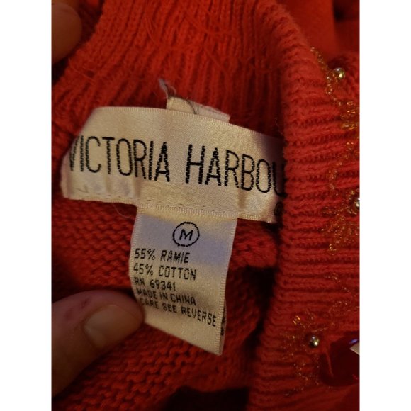 80s Red and Gold Beaded‎ Sweater - Picture 5 of 5